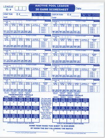 Pool League 20 Game Format