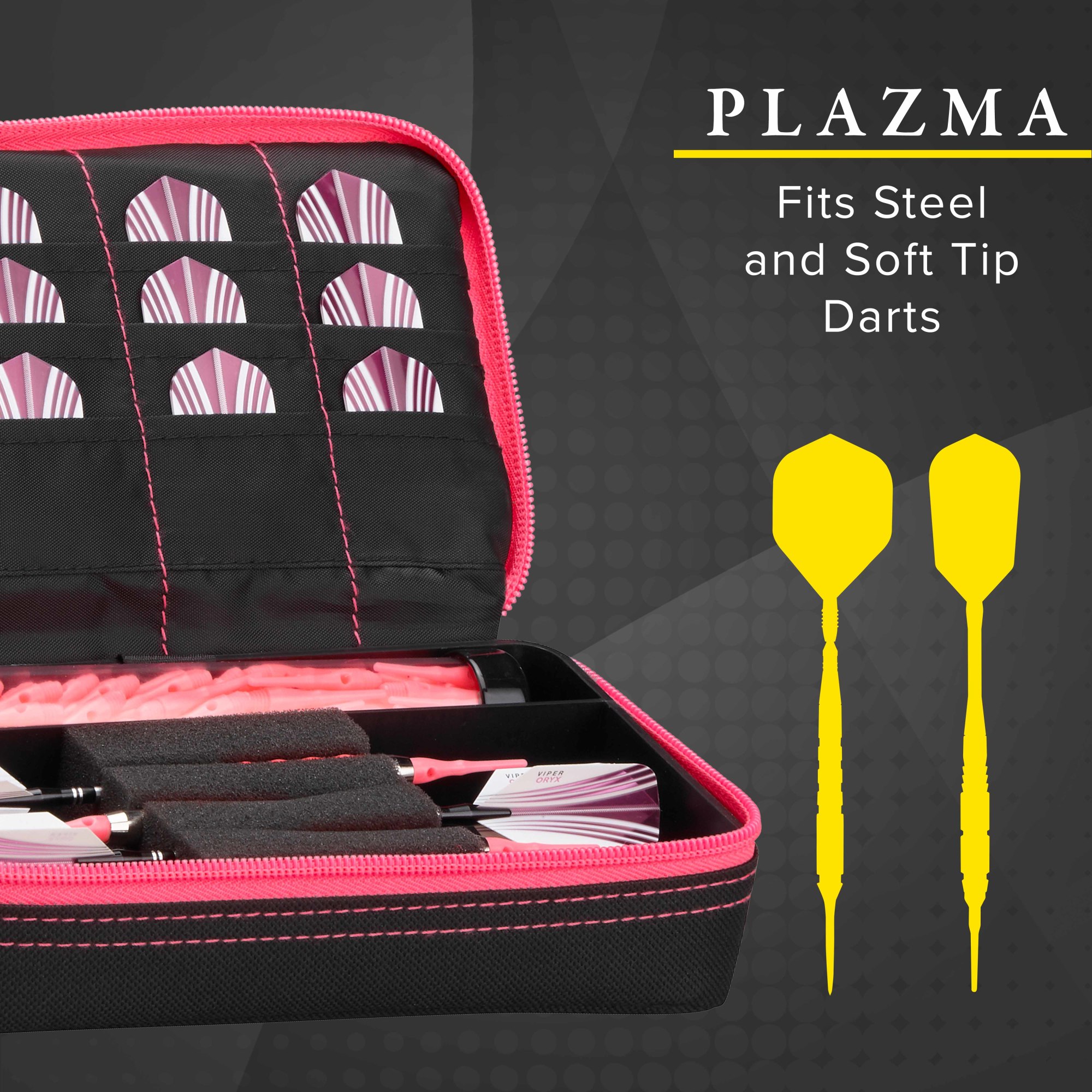 Casemaster Plazma Dart Case Black with Pink Zipper